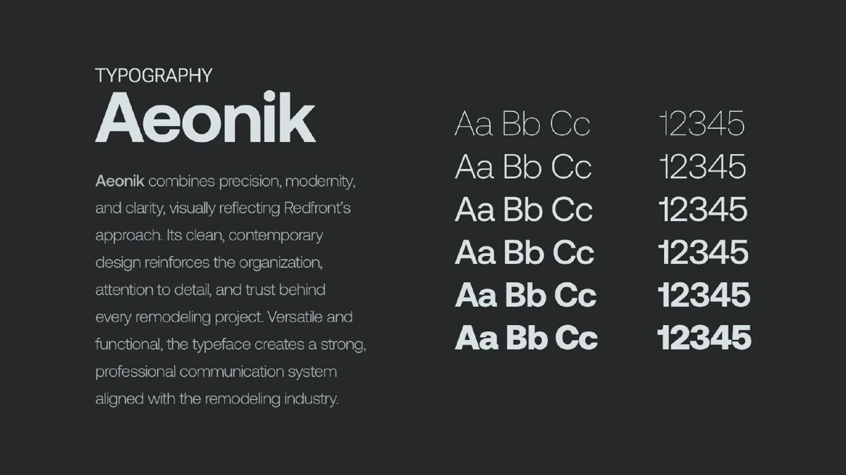 Red Front USA — Tipografia Aeonik e seus pesos