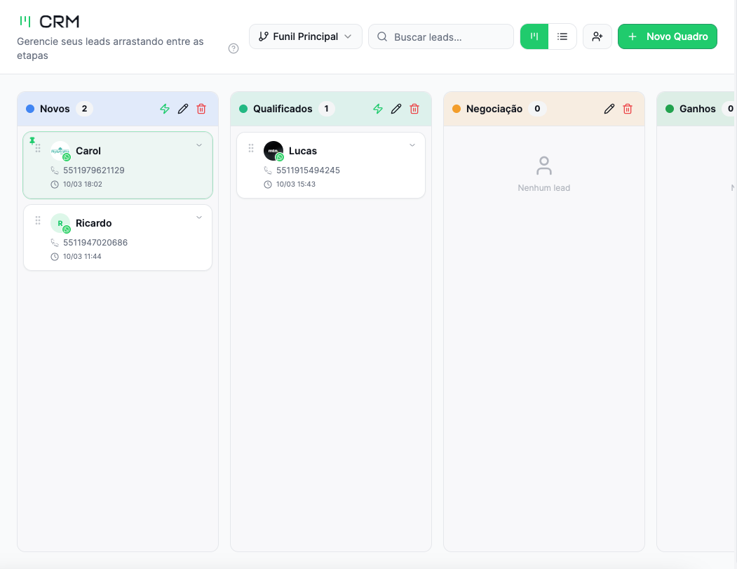 CRM de Vendas Integrado